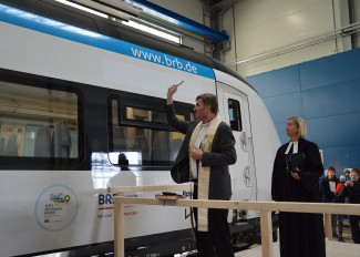Der erste bayerische Wasserstoffzug - Segen für gute Fahrt und alle Reisenden