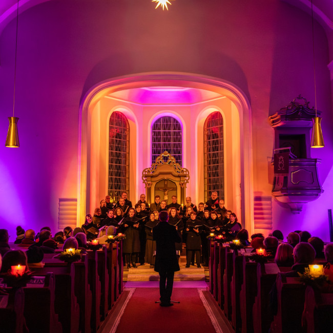 Der Motettenchor bei einem Auftritt in Schwabmünchen