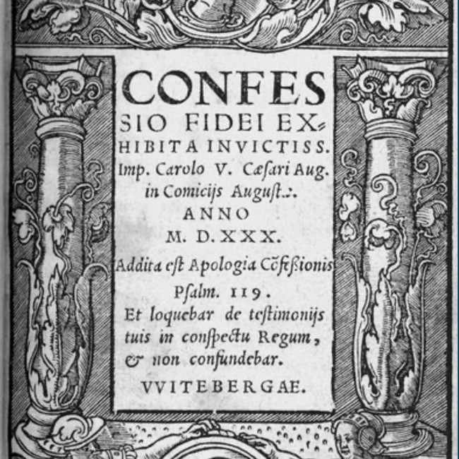Titelblatt der Erstausgabe des Augsburger Bekenntnisses. Wittenberg, 1531.